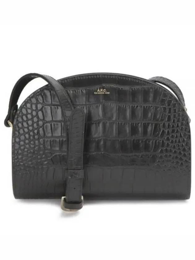 Demi Rune Half Moon Crocodile Cross Bag Black - A.P.C. - BALAAN 2