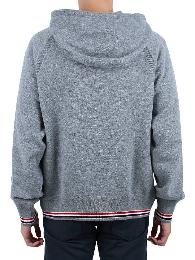 Cashmere Knit Zip Up Hoodie Grey - THOM BROWNE - BALAAN 6