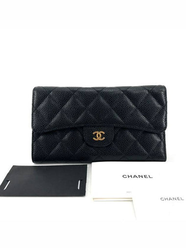 Classic caviar gold flap long wallet - CHANEL - BALAAN 1