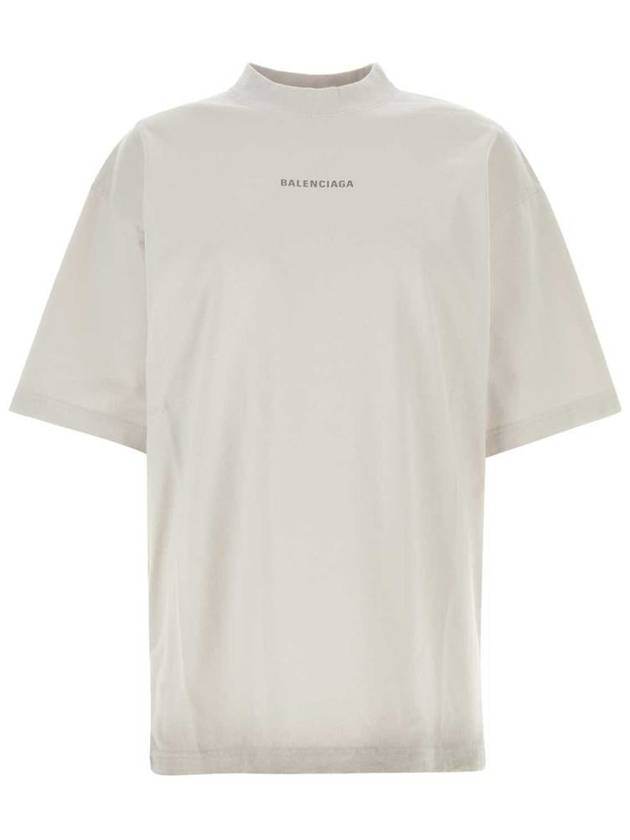 Reflective Logo Cotton Short Sleeve T-Shirt White - BALENCIAGA - BALAAN 2