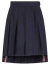 RMB Wool Mini Pleated Skirt Navy - THOM BROWNE - BALAAN 2