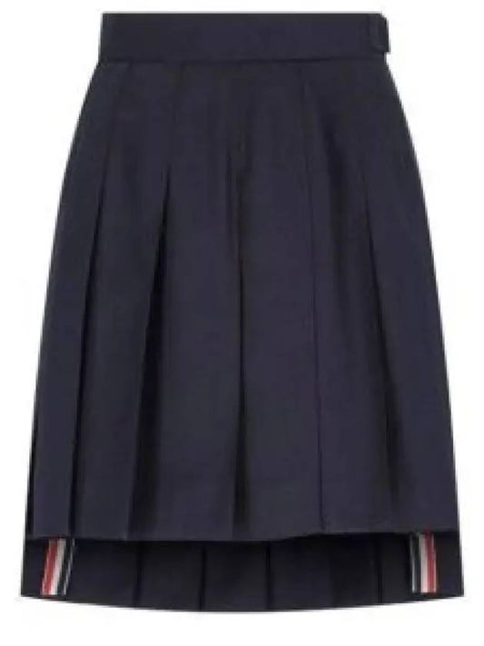 RMB Wool Mini Pleated Skirt Navy - THOM BROWNE - BALAAN 2