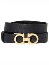 Reversible Gancini Leather Belt Black Navy - SALVATORE FERRAGAMO - BALAAN 2