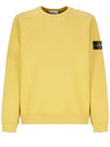 Wappen Patch Crew Neck Cotton Sweatshirt Yellow - STONE ISLAND - BALAAN 1