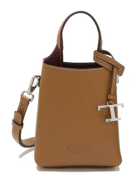 Micro Leather Mini Tote Bag Brown - TOD'S - BALAAN 2