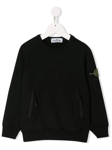 Kids Waffen Zipper Sweatshirt Black 711660442 V0029 - STONE ISLAND - BALAAN 1