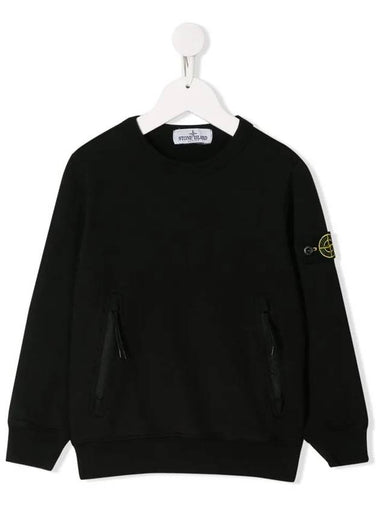 Kids Waffen Zipper Sweatshirt Black 711660442 V0029 - STONE ISLAND - BALAAN 1