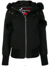 Women's Three Quarter Hood Fur Padding Black - MOOSE KNUCKLES - BALAAN.