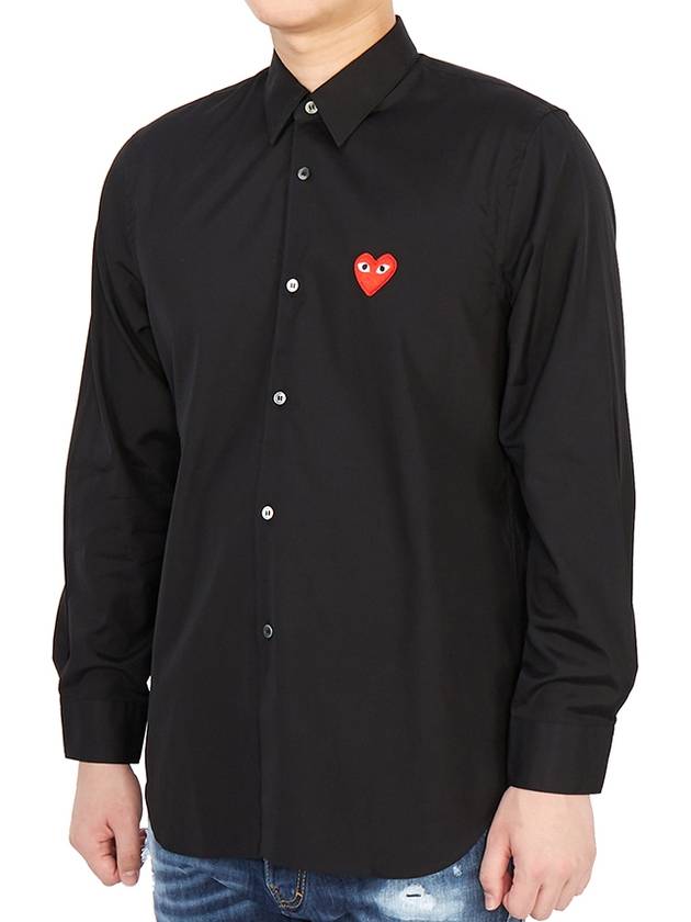 Red Wappen Plain Long Sleeve Shirt Black - COMME DES GARCONS PLAY - BALAAN 3