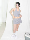 Pinstripe Skirt with Shorts GRAY - CLUT STUDIO - BALAAN 3