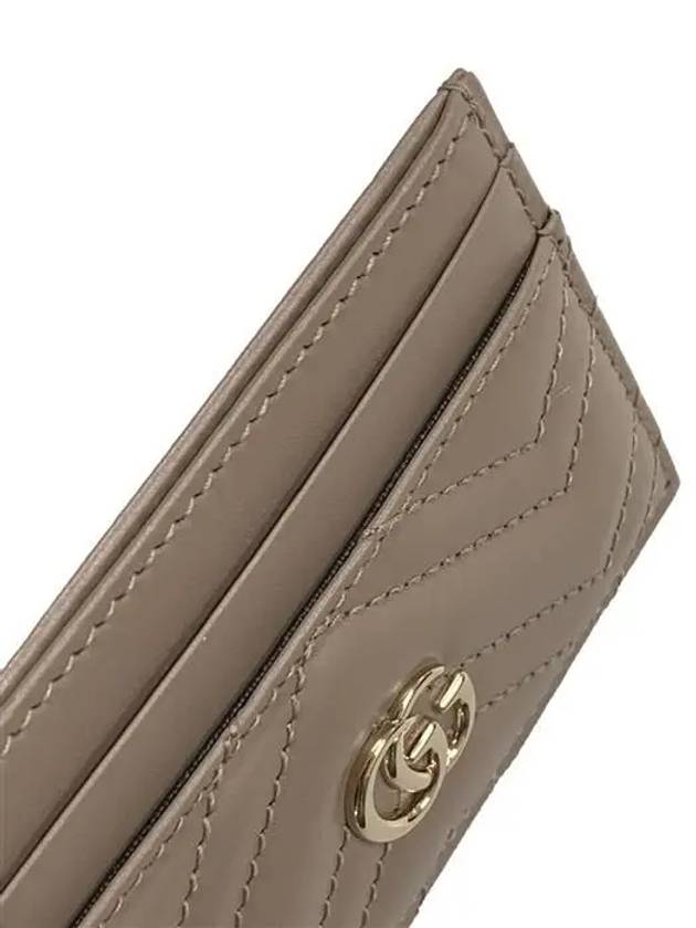 GG Marmont Leather Card Wallet Taupe - GUCCI - BALAAN 4