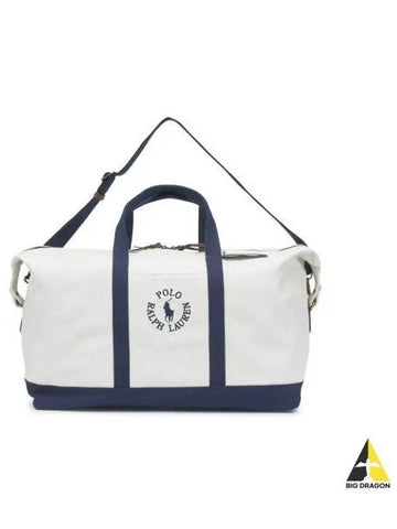 Logo Imbroidered Canvas Duffel Navy - POLO RALPH LAUREN - BALAAN 1