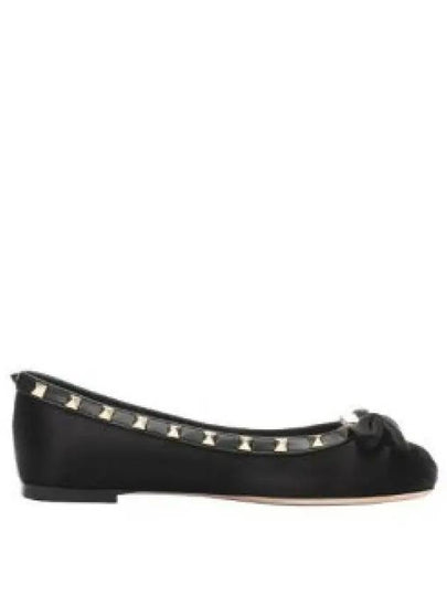 Rockstud Patent Leather Ballerina Black - VALENTINO - BALAAN 2