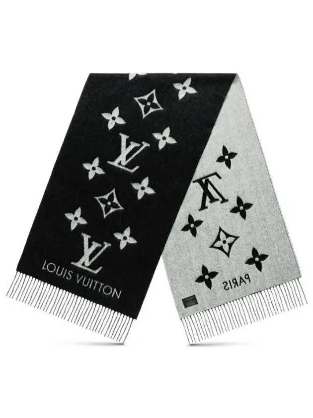 Reykjavik Monogram Cashmere Scarf Black - LOUIS VUITTON - BALAAN 2