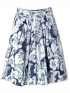 Culottes Flower Print Cotton Pleated Skirt White Navy - VIVIENNE WESTWOOD - BALAAN 2