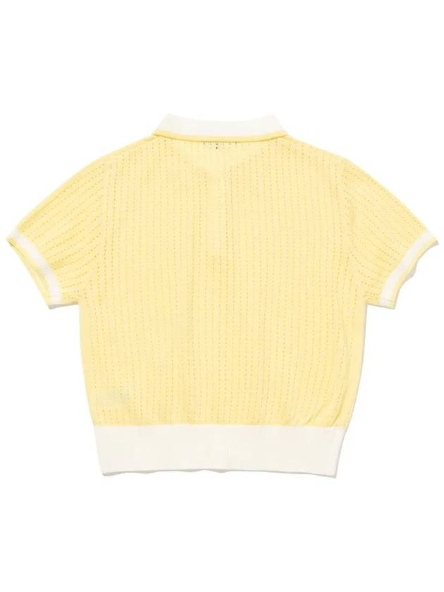 Punching collar short sleeve crop knit LYELLOW - 20THHOLE - BALAAN 2