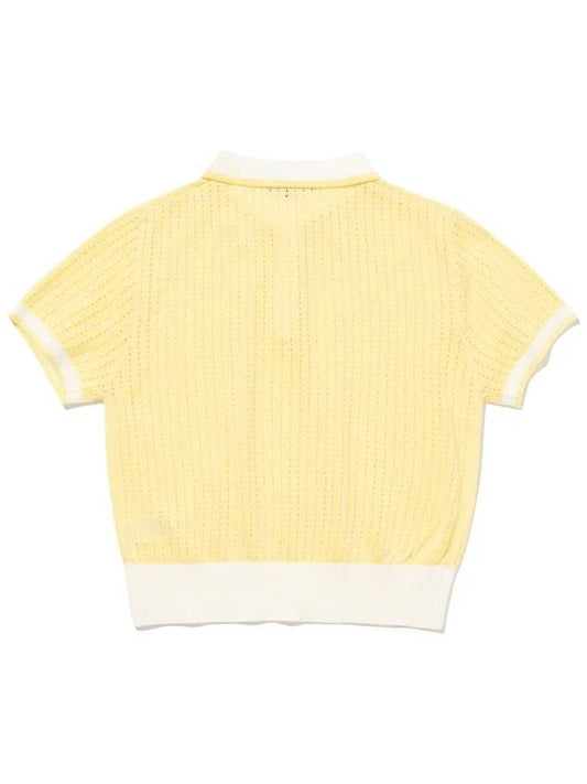 Punching collar short sleeve crop knit LYELLOW - 20THHOLE - BALAAN 2