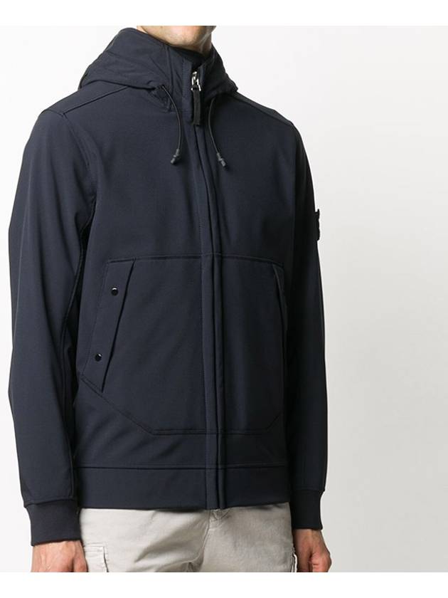 Wappen Patch Soft Shell R Fleece Hooded Jacket Navy - STONE ISLAND - BALAAN 3