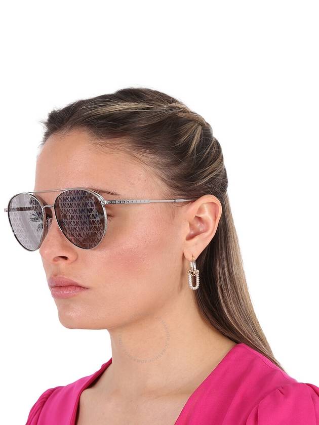 Michael Kors Arches SIlver Logo Pilot Ladies Sunglasses MK1138 1153R0 58 - MICHAEL KORS - BALAAN 2