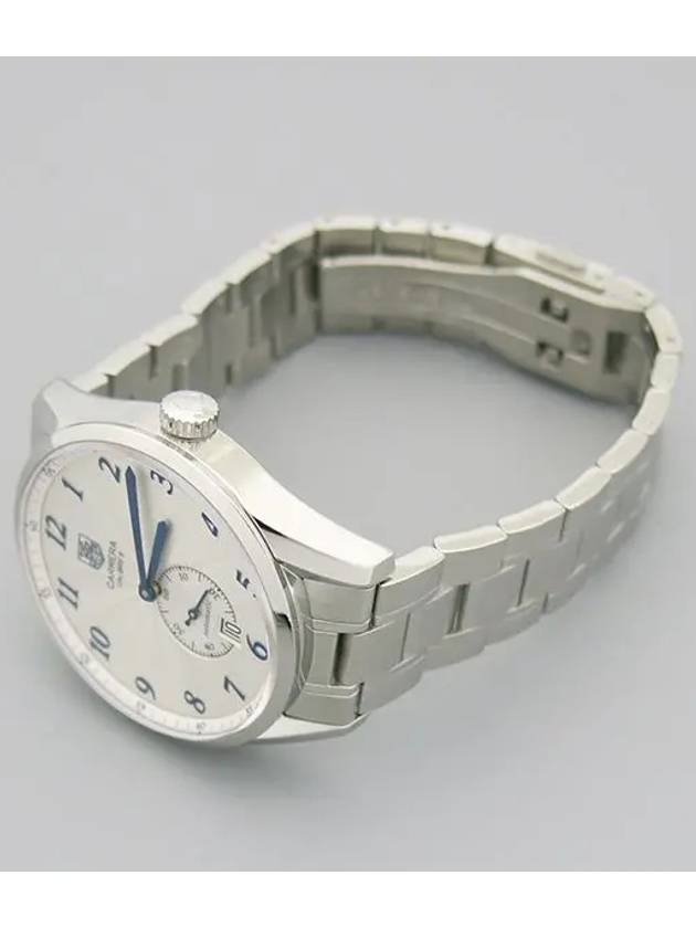 WAS2111 CARRERA Heritage Caliber 6 Automatic Date See through Back White Dial Blue Hands Steel Men s Watch - TAG HEUER - BALAAN 3