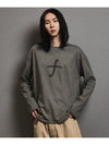 Luna Washed Flogo Long Sleeve T-Shirt Cement - FFEFF STUDIO - BALAAN 4