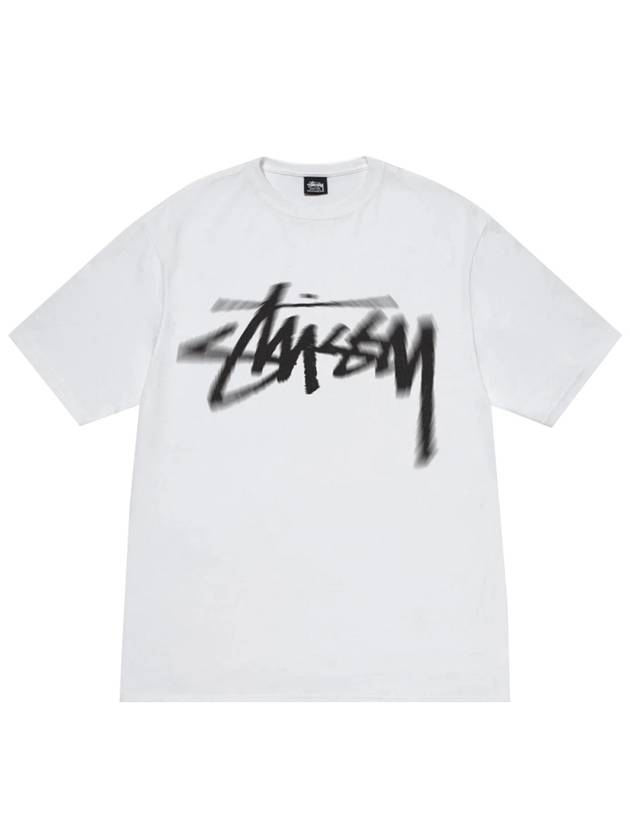 Dizzy Stock Cotton Short Sleeve T-Shirt White - STUSSY - BALAAN 3