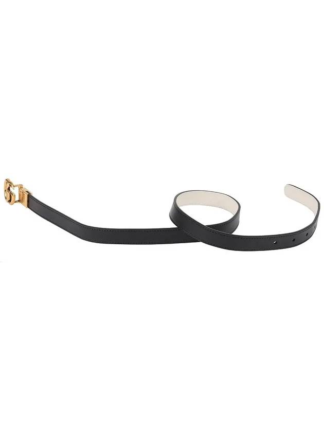 GG Marmont Reversible Thin Belt Black White - GUCCI - BALAAN 4