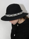 Wool 100 Pearl Black Fedora - DAMAGE MNEMONIC - BALAAN 1