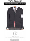 Men's Sustainable Classic Diagonal Wool Cardigan Dark Grey - THOM BROWNE - BALAAN 3