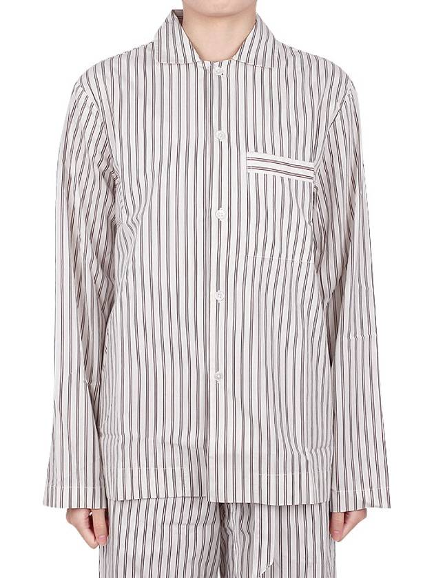 Poplin Pajamas Long Sleeve Shirt Hopper Stripe - TEKLA - 7