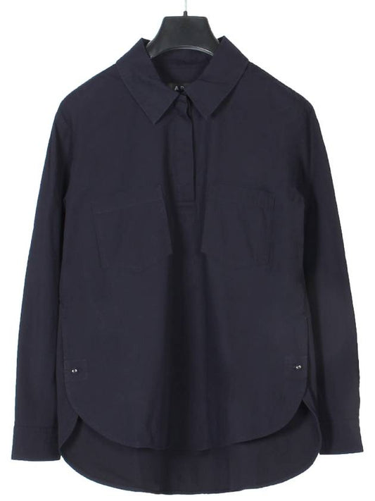 Chelsea Cotton Blouse Dark Navy Blue - A.P.C. - BALAAN 2