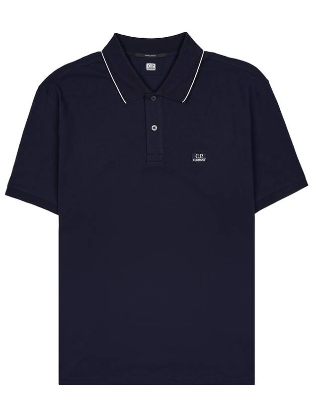 Stretch Piquet Regular Striped Collar Polo Shirt Navy - CP COMPANY - BALAAN 2