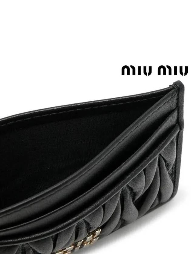 Matelasse Nappa Leather Card Wallet Black - MIU MIU - BALAAN 6