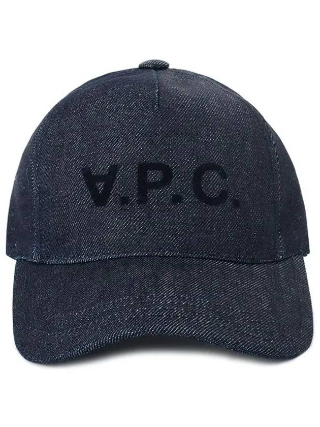 VPC Velvet Logo Denim Ball Cap Blue - A.P.C. - BALAAN 3