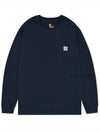 K126 Workwear Pocket Long Sleeve T Shirt Unisex Navy - CARHARTT - BALAAN 8