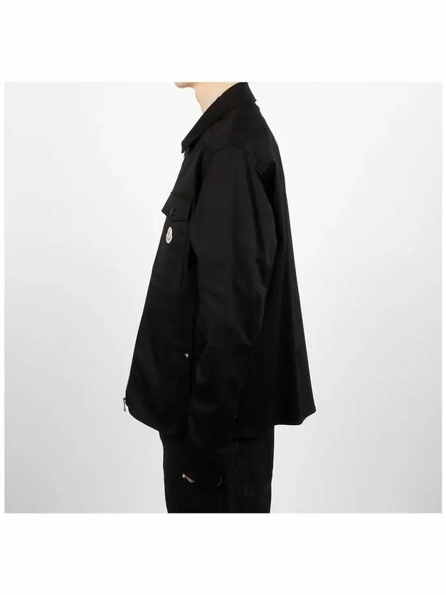 Gabardine Logo Pocket Zip Up Jacket Black - MONCLER - BALAAN 4