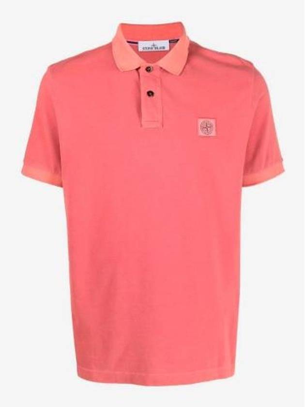 Men's Logo Patch Short Sleeve Polo Shirt Cyclamen - STONE ISLAND - BALAAN 3