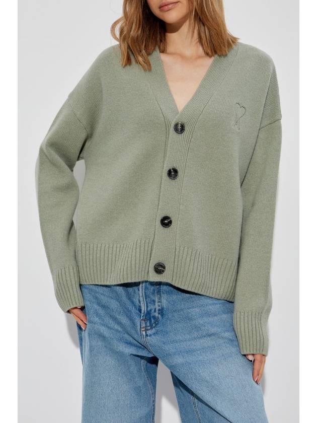 De Coeur Knit Cardigan Green - AMI - BALAAN 4