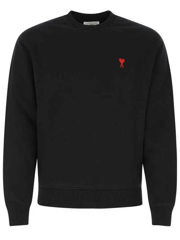 Small Heart Logo Sweatshirt Black - AMI - BALAAN 2