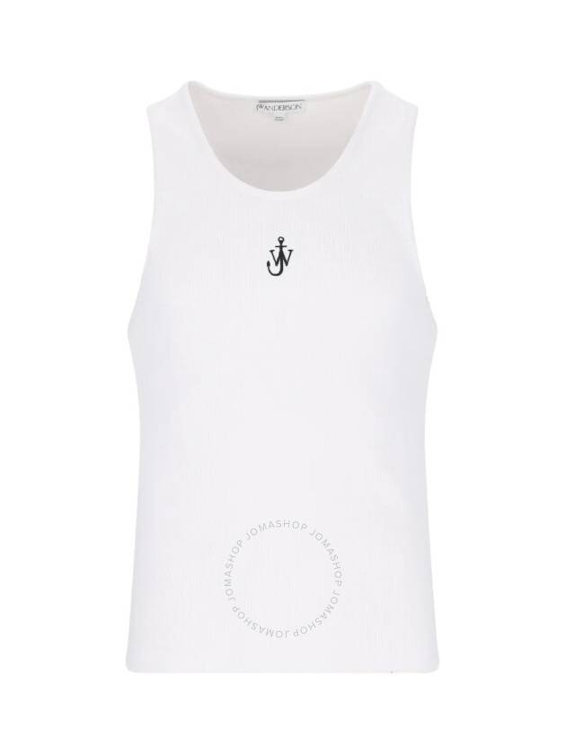 JW Anderson  Anchor Embroidery Ribbed Tank Top, Size Medium - JW ANDERSON - BALAAN 1