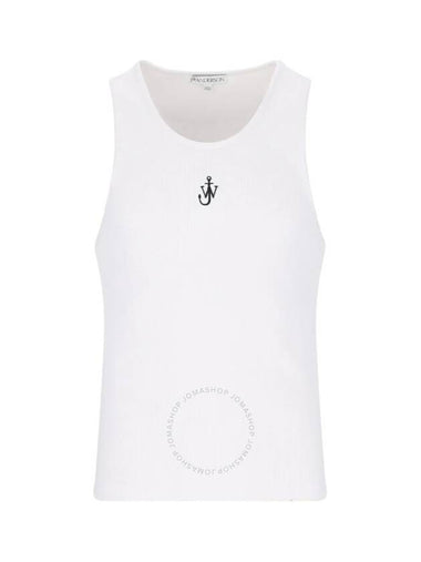 JW Anderson  Anchor Embroidery Ribbed Tank Top, Size Medium - JW ANDERSON - BALAAN 1