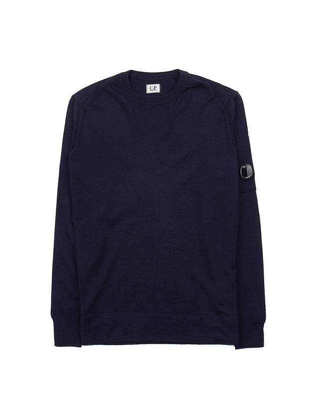 Lens Wappen Wool Knit Top Navy - CP COMPANY - BALAAN 2