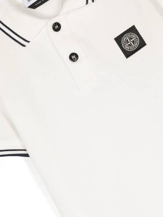 Polo White Kids Short Sleeve 761621348 V0001 - STONE ISLAND - BALAAN 2