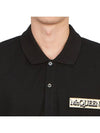 Logo Patch Short Sleeve Polo Shirt Black - ALEXANDER MCQUEEN - BALAAN 7