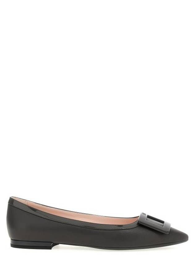 Gommettine Buckle Leather Flats Dark Grey - ROGER VIVIER - BALAAN 1