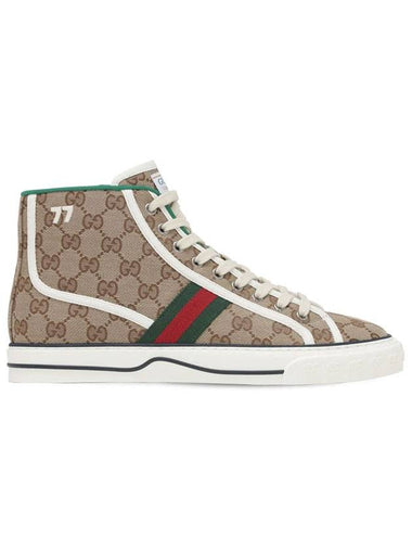 Tennis 1977 GG Canvas High-Top Sneakers Beige - GUCCI - BALAAN 1