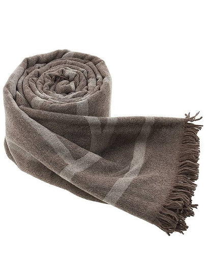 Monogram Wool Cashmere Scarf Beige - TOTEME - BALAAN 2