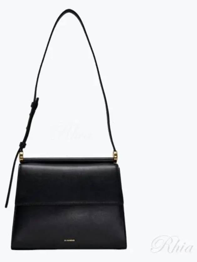 Foldover Leather Shoulder Bag Black - JIL SANDER - BALAAN 2