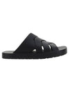 Flintston Intrecciato Matte Rubber Sandals Black - BOTTEGA VENETA - BALAAN 1