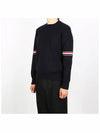 Men's Milan Stitch Armband Crew Neck Knit Top Navy - THOM BROWNE - BALAAN 3